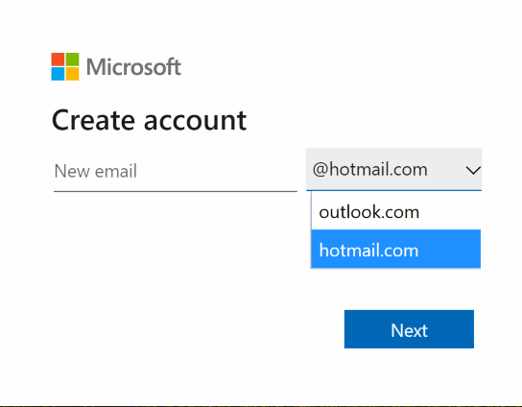 hotmail create account